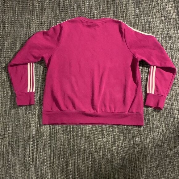 adidas 3-Stripe Fleece Crewneck Sweatshirt - Picture 2 of 4